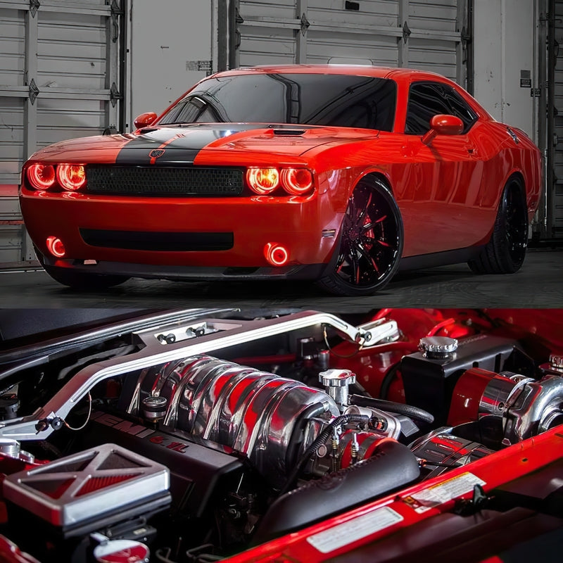 ORACLE Lighting 1458-332 Oracle 0814 Dodge Challenger Dynamic Surface Mount Headlight/Fog Light Halo Kit COMBO