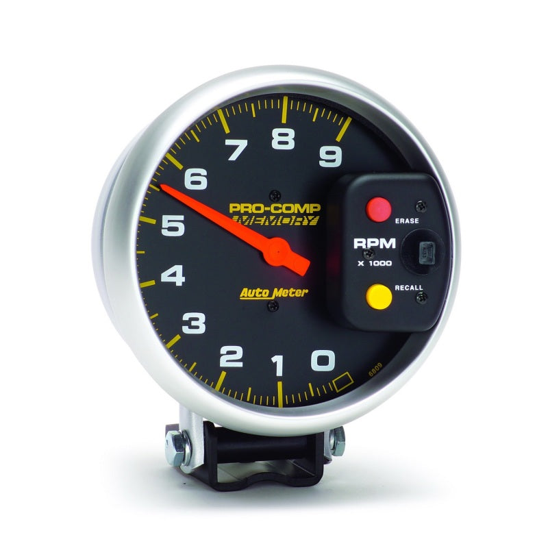 AutoMeter 6809 Autometer Pro-Comp 5in / 0-9K RPM / Pedestal w/Peak Memory Tachometer