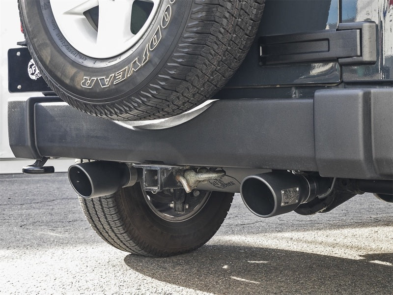 aFe 49-48062-B Rebel Series 2.5in 409 SS Cat-Back Exhaust w/ Black Tips 2007+ Jeep Wrangler (JK) V6 3.6L/3.8L