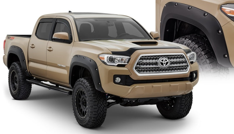 Bushwacker 30922-02 16-18 Toyota Tacoma Pocket Style Flares 4pc 60.5/73.7in Bed - Black