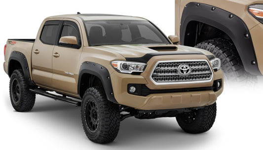 Bushwacker 30922-02 16-18 Toyota Tacoma Pocket Style Flares 4pc 60.5/73.7in Bed - Black