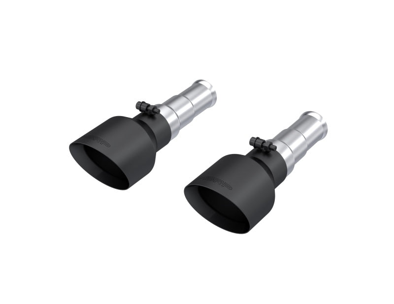 MBRP T5199BLK 19-24 RAM 1500 5.7L Hemi 3in Inlet 5in OD Dual Wall Angle Cut T304 BLK Tips - Pairs