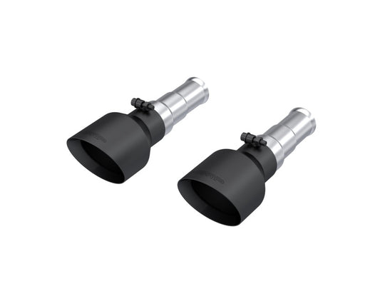 MBRP T5199BLK 19-24 RAM 1500 5.7L Hemi 3in Inlet 5in OD Dual Wall Angle Cut T304 BLK Tips - Pairs