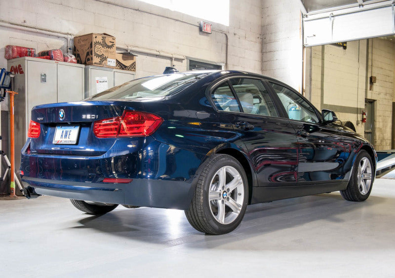 AWE Tuning 3015-23038 13-18 BMW 320i (F30) Touring Edition Exhaust w/ Performance Mid Pipe - Diamond Blk Tips