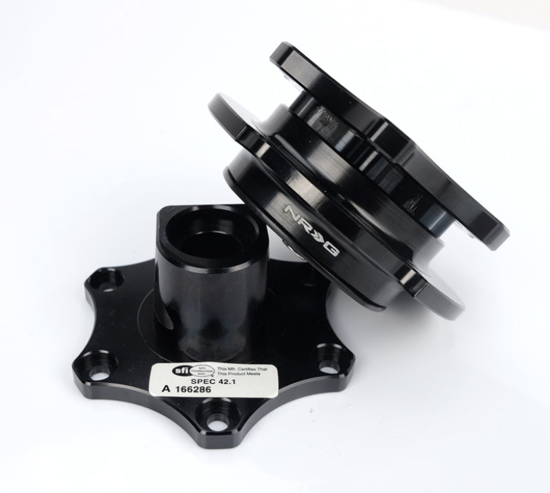 NRG SRK-R200BK-BK Quick Release SFI SPEC 42.1 - Shiny Black Body / Shiny Black Ring