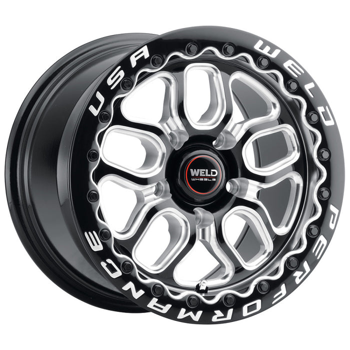 Weld S907B0067P25 S907 15X10 Laguna Beadlock 5X114.3 ET25 BS6.5 Gloss Black MIL Dia 78.1