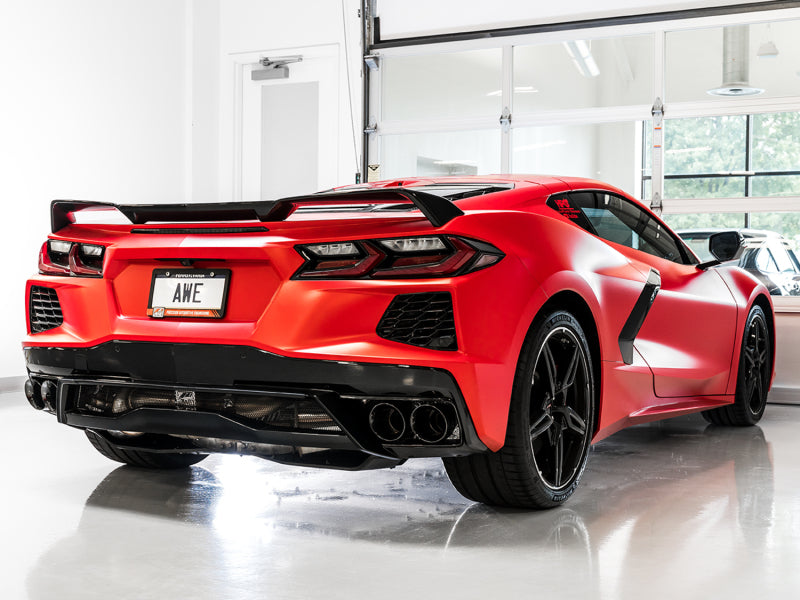 AWE Tuning 3015-43159 2020 Chevrolet Corvette (C8) Touring Edition Exhaust - Quad Diamond Black Tips