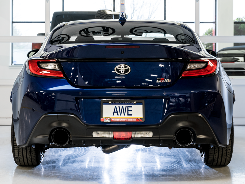 AWE Tuning 3015-33486 AWE Subaru BRZ/ Toyota GR86/ Toyota 86 Touring Edition Cat-Back Exhaust- Diamond Black Tips
