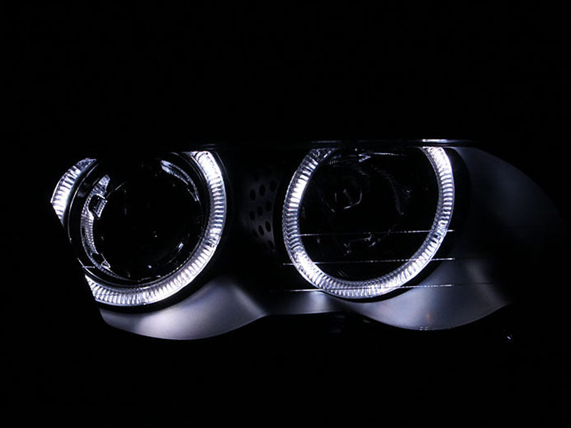 ANZO 121261 1999-2001 BMW 3 Series E46 Projector Headlights w/ Halo Black (CCFL)
