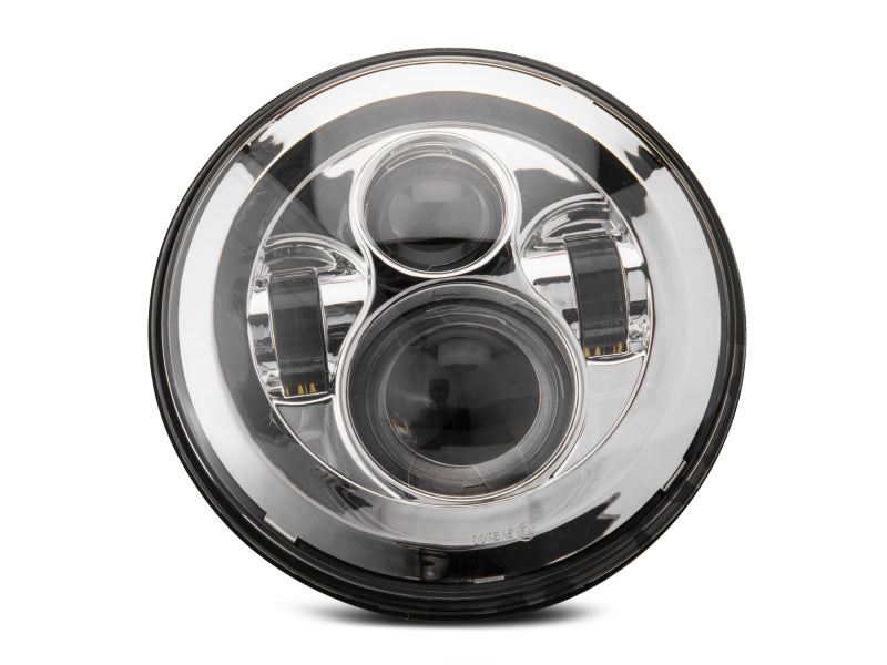 Raxiom J108043 97-18 Jeep Wrangler TJ/JK Axial Series LED Daymaker Headlights- Chrome Housing (Clear Lens)