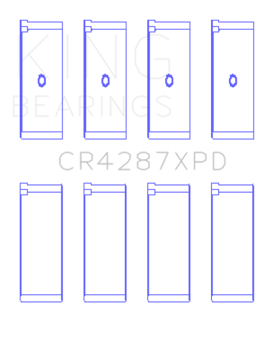 King Engine Bearings CR4287XPD King Honda B18C1/B18C5 16V (Size Standard - Predoweled for Alum Rods) Performance Rod Bearing Set