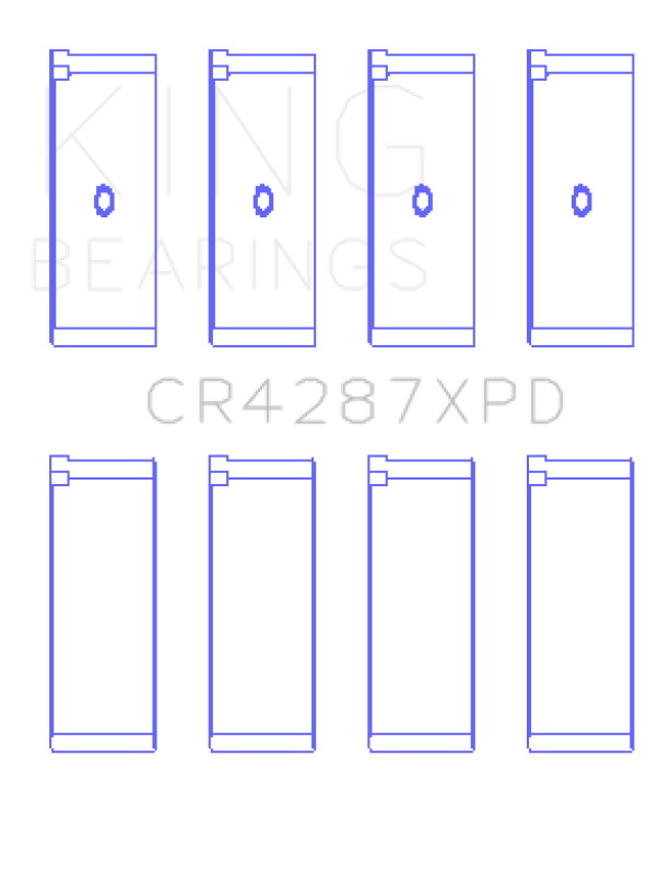 King Engine Bearings CR4287XPDSTDX King Honda B18C1/B18C5 16V (Predoweled for Alum Rods) Performance Rod Bearing Set - Size STDX