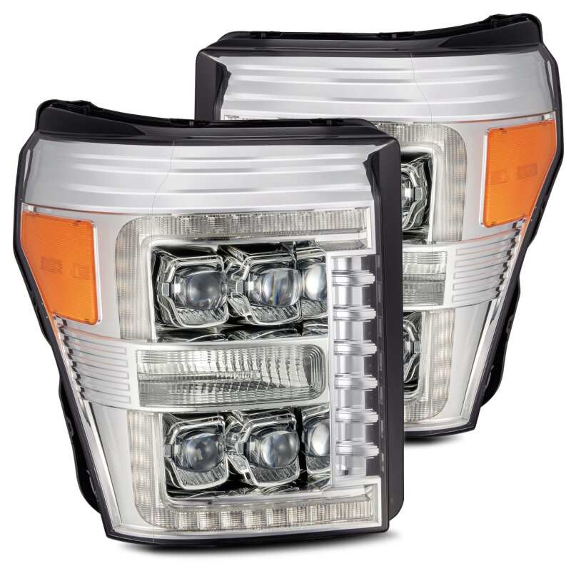 AlphaRex 880148 11-16 Ford F-350 SD NOVA LED Proj Headlights Plank Style Chrm w/Activ Light/Seq Signal