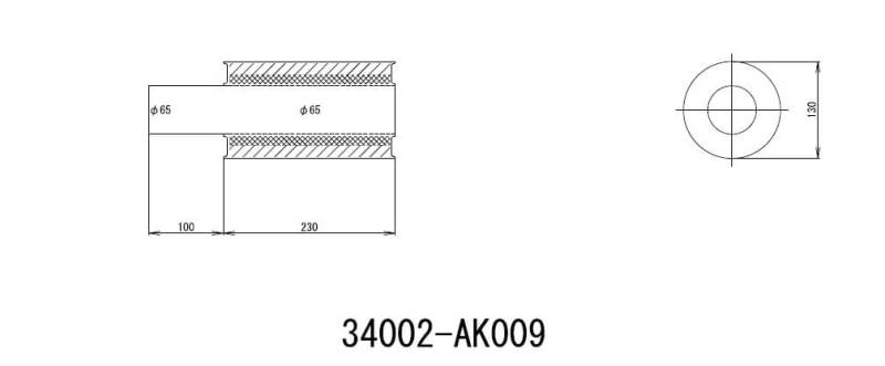HKS 34002-AK009 UNIVERSAL EX H/M SUS 130-65 w/o tail (MOQ: 8pcs)