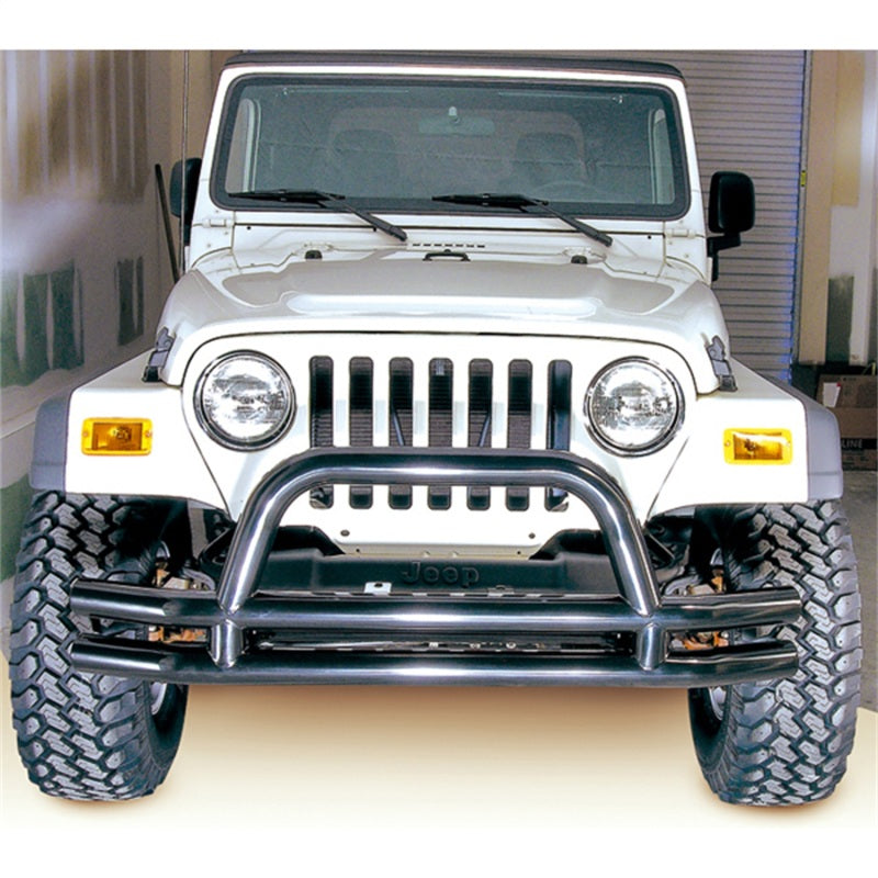 Rugged Ridge 11560.01 3-In Dbl Tube Front Bumper w/ Hoop 76-06 CJ / Jeep Wrangler