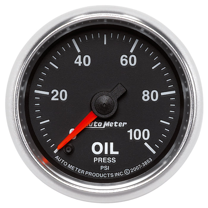 AutoMeter 3853 Autometer GS Series 2-1/16in Oil Pressure Gauge 100PSI Electric Full Sweep