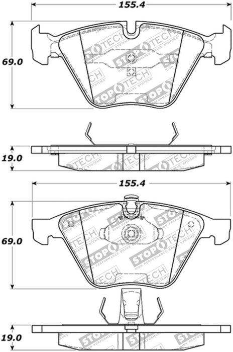 Stoptech 309.09180 StopTech Performance 07-09 BMW E90/E92/E93 335i Coupe/Sedan Front Brake Pads D918