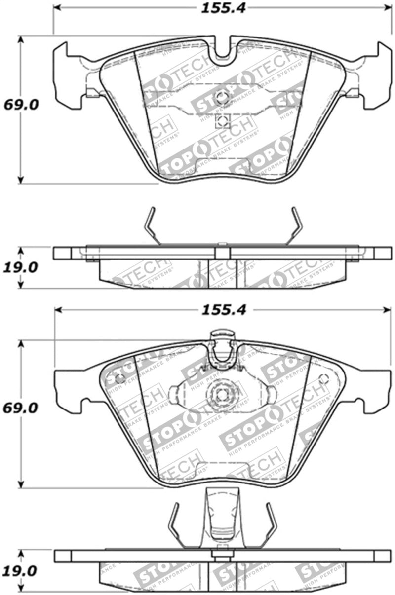 Stoptech 309.09180 StopTech Performance 07-09 BMW E90/E92/E93 335i Coupe/Sedan Front Brake Pads D918