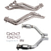 BBK 16424 15-17 Ford Mustang V6 1-3/4 Long Tube Headers w/High Flow Catted H Pipe (Silver Ceramic)