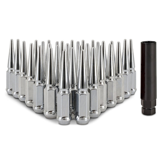 Mishimoto MMLG-SP1415-32CH Steel Spiked Lug Nuts M14 x 1.5 32pc Set Chrome