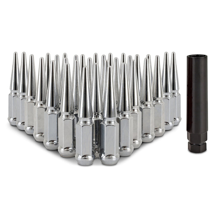 Mishimoto MMLG-SP1415-32CH Steel Spiked Lug Nuts M14 x 1.5 32pc Set Chrome