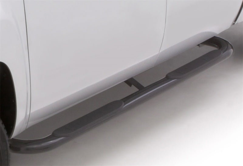 LUND 23485963 Lund 05-17 Toyota Tacoma Access Cab 4in. Oval Curved Steel Nerf Bars - Black