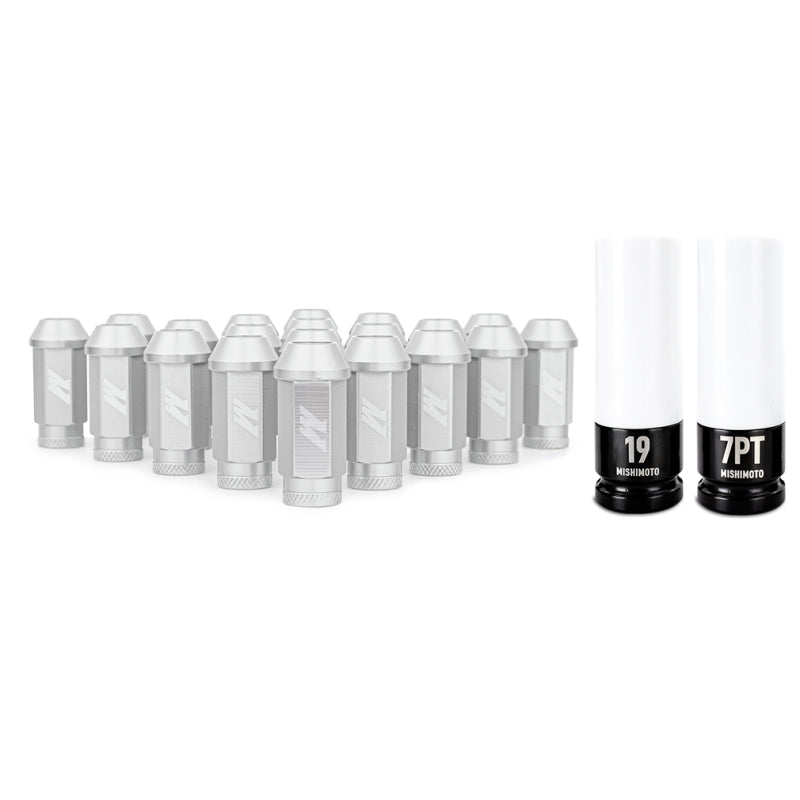 Mishimoto MMLG-15-20LSL Aluminum Locking Lug Nuts M12x1.5 20pc Set Silver