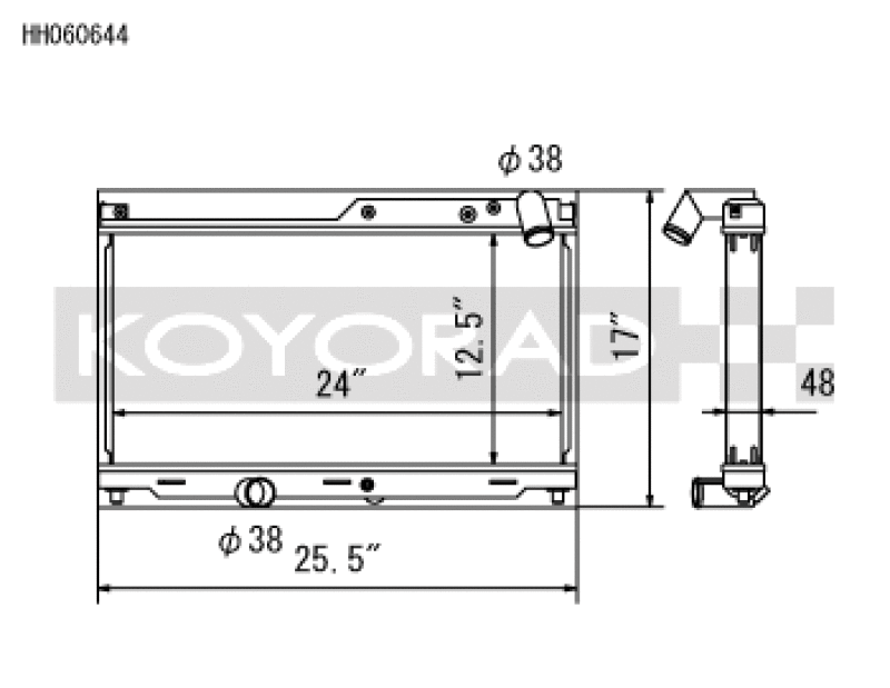 Koyo HH060644 93-95 Mazda RX-7 1.3L Turbo Radiator