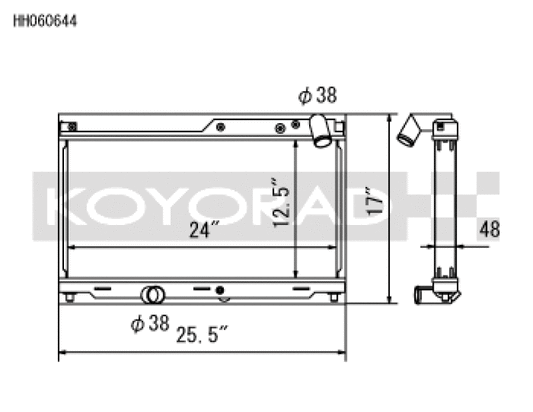 Koyo HH060644 93-95 Mazda RX-7 1.3L Turbo Radiator