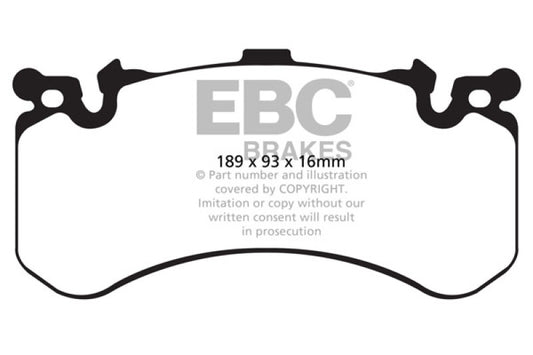 EBC DP42158R 11+ Audi A8 Quattro 6.3 (Cast Iron Rotors) Yellowstuff Front Brake Pads