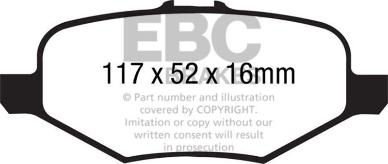 EBC DP31887C 13+ Ford Taurus 3.5 Twin Turbo SHO Redstuff Rear Brake Pads