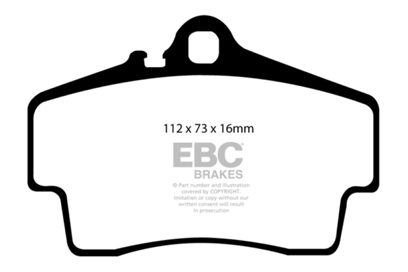 EBC DP41208R 98-05 Porsche 911 (996) (Cast Iron Rotor only) 3.4 Carrera 2 Yellowstuff Rear Brake Pads