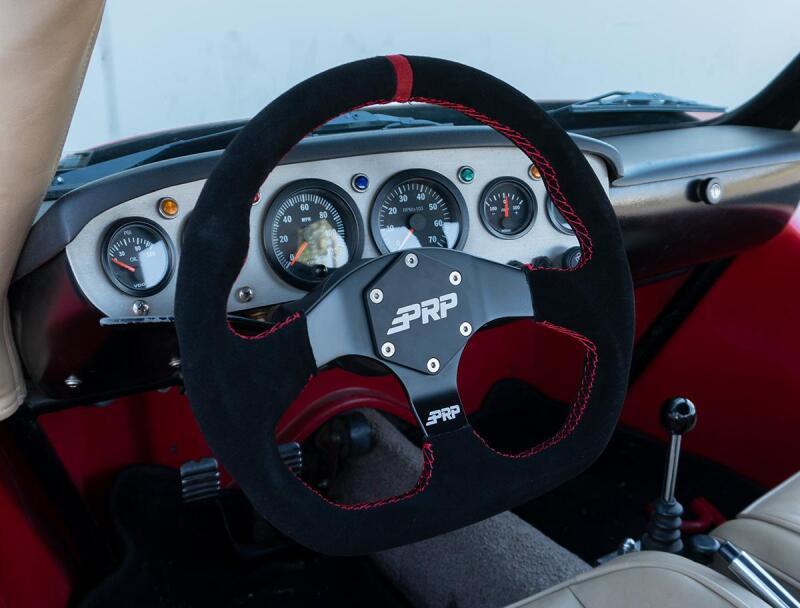 PRP Seats G253 PRP Comp-R D-Shape Suede Steering Wheel - Red