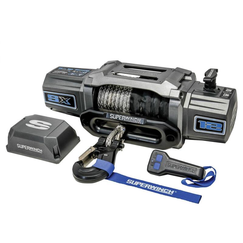 Superwinch 1712201 12000 LBS 12V DC 3/8in x 80ft Synthetic Rope SX 12000SR Winch - Graphite