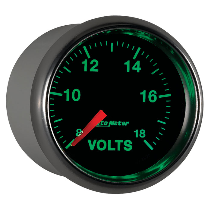 AutoMeter 3891 Autometer GS Series 2-1/16in Voltmeter 18V Electrical Gauge Full Sweep