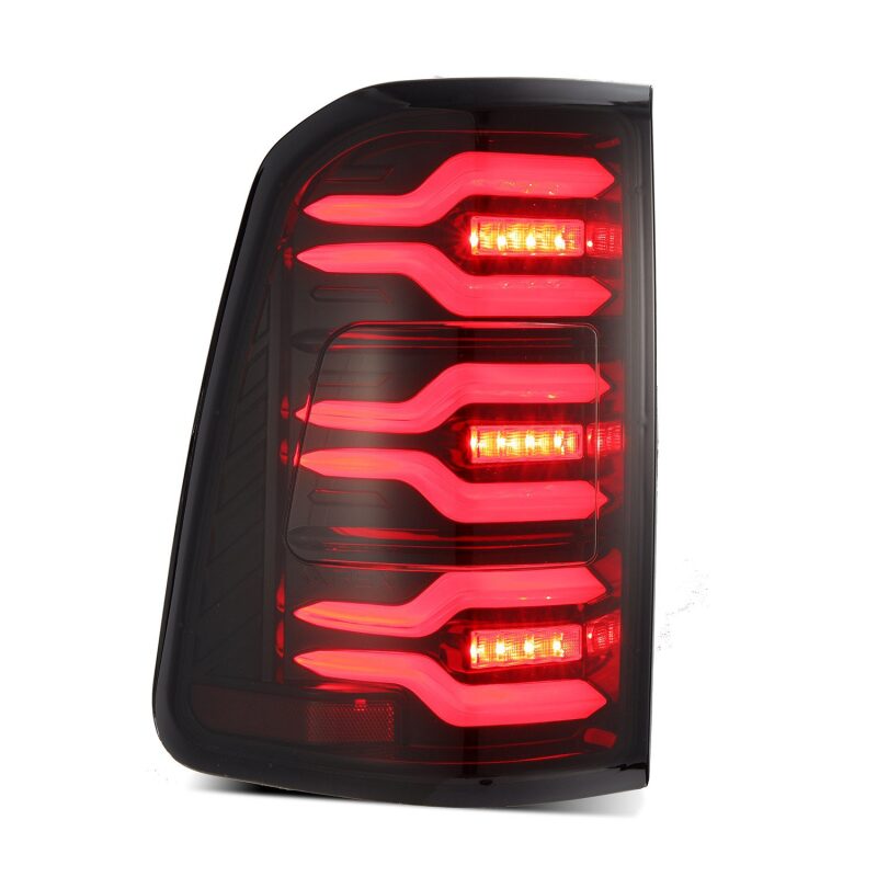 AlphaRex 640050 19-21 Dodge RAM 1500 Luxx-Series LED Tail Lights Black/Red w/Activ Light/Seq Signal