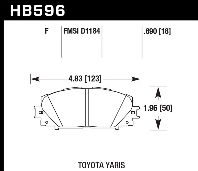 Hawk Performance HB596B.690 Hawk 07-16 Toyota Yaris HPS 5.0 Front Brake Pads