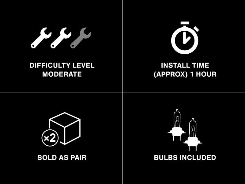 Raxiom 49128 05-09 Ford Mustang w/ Halogen LED Halo Prjctr Headlights-Blk Hsng(Smoked Lens Exclude GT500)