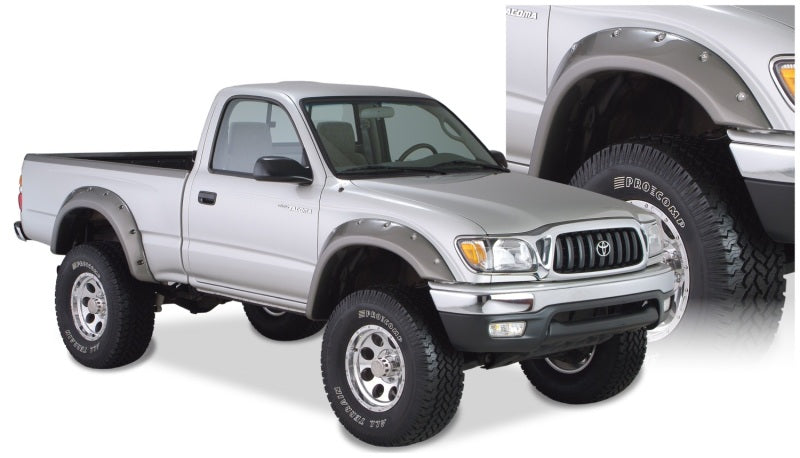 Bushwacker 31919-02 95-04 Toyota Tacoma Fleetside Cutout Style Flares 4pc 74.5in Bed w/ 4WD Only - Black