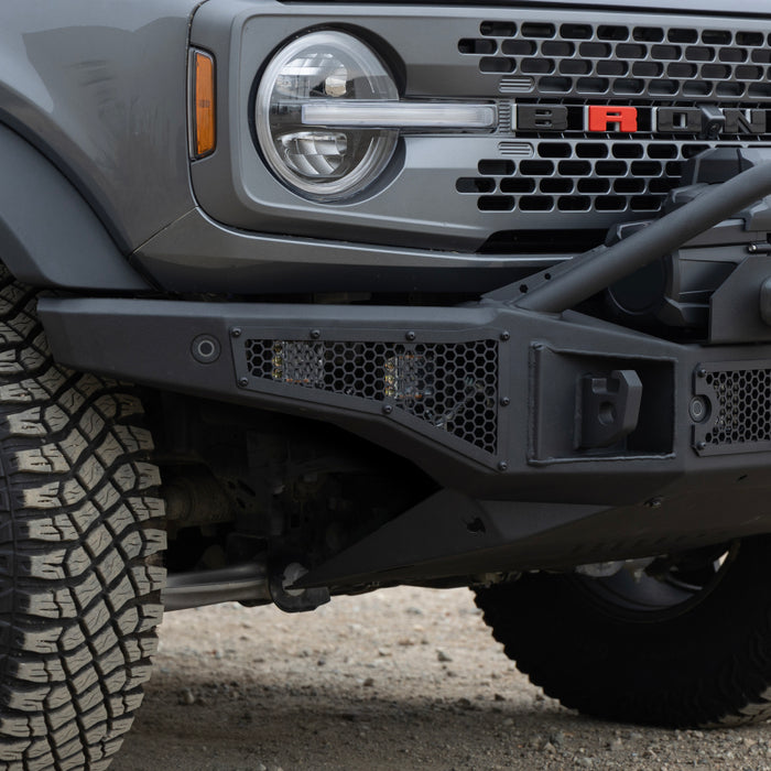 Go Rhino 331401T 21-24 Ford Bronco (2 and 4 Door) Rockline Full Width Bumper w/ Overrider Bar