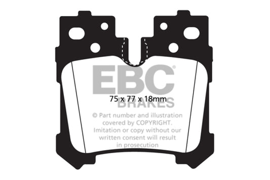 EBC DP41812R 07+ Lexus LS460 4.6 Yellowstuff Rear Brake Pads