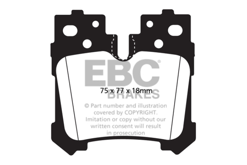 EBC DP31812C 07+ Lexus LS460 4.6 Redstuff Rear Brake Pads