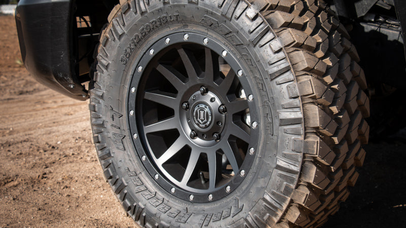 ICON 2018905560SB Compression 18x9 5x150 25mm Offset 6in BS Satin Black Wheel