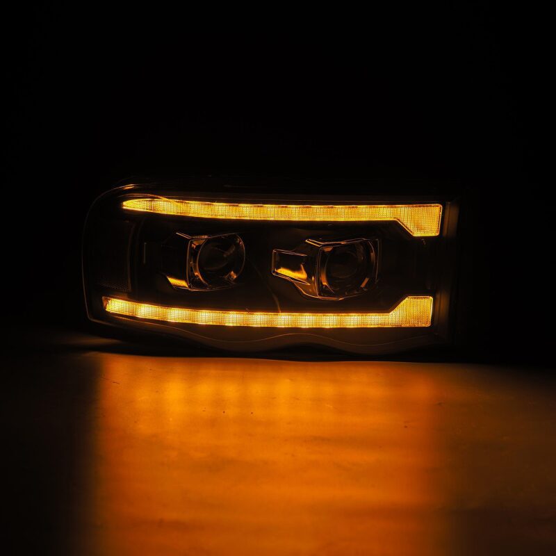 AlphaRex 880567 02-05 Dodge RAM 1500 LUXX LED Proj Headlights Plank Style Black w/Activ Light/Seq Signal