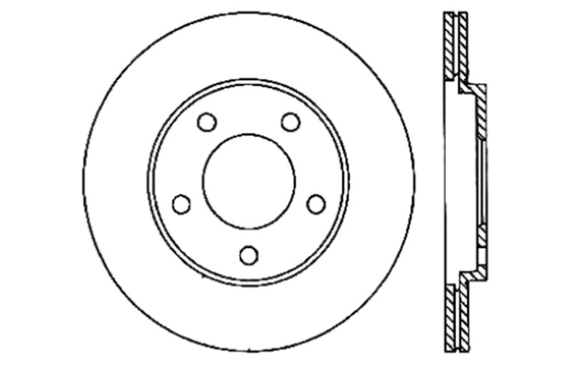 Stoptech 128.61087L StopTech 05-10 Ford Mustang V6/4.0L / GT V8/4.6L Cross Drilled Left Rear Rotor