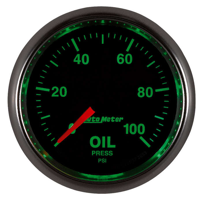 AutoMeter 3853 Autometer GS Series 2-1/16in Oil Pressure Gauge 100PSI Electric Full Sweep