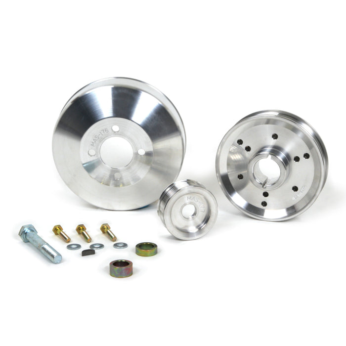 BBK 1555 96-01 Mustang 4.6 GT Cobra Underdrive Pulley Kit - Lightweight CNC Billet Aluminum (3pc)