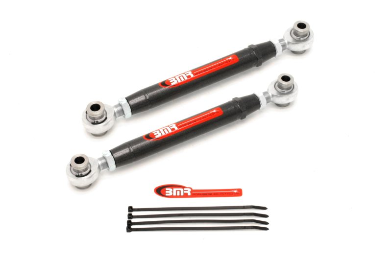 BMR Suspension TR004H BMR 10-15 5th Gen Camaro Rear Adj. Rod Ends Toe Rods - Black Hammertone