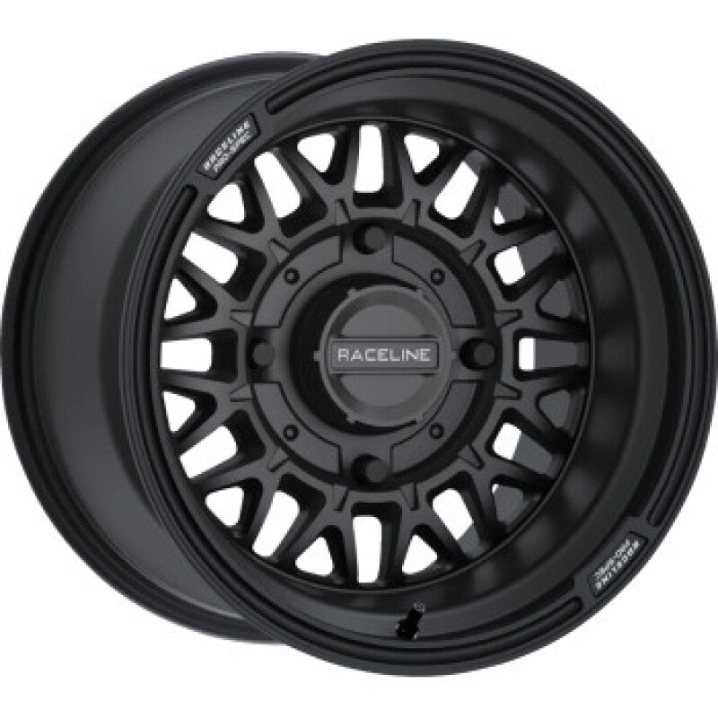 Raceline A13B-51037-00 A13B Omega 15x10in/4x137 BP / 0mm Offset /110.18mm Bore - Satin Black Wheel