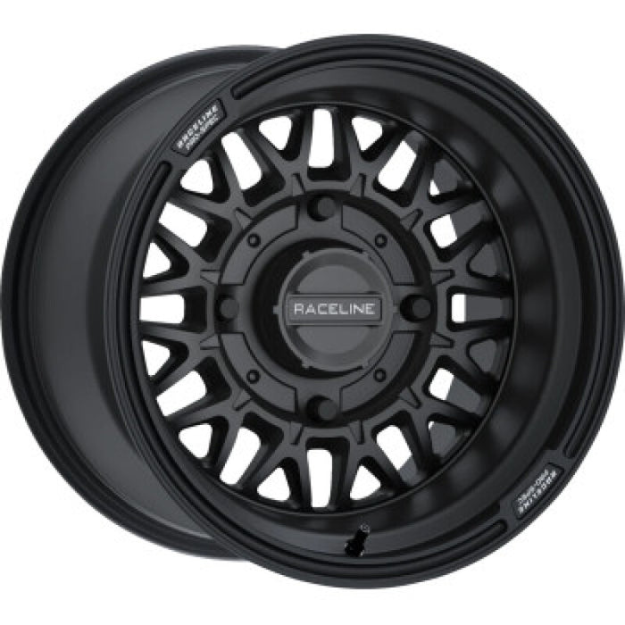 Raceline A13B-51037-00 A13B Omega 15x10in/4x137 BP / 0mm Offset /110.18mm Bore - Satin Black Wheel